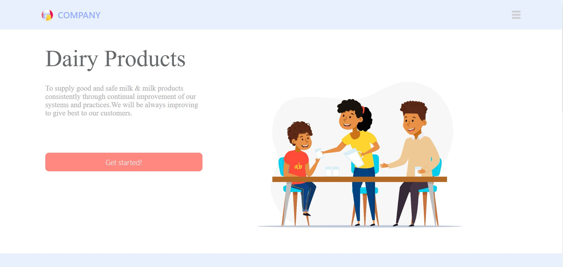 Dairy Product Website Şablon